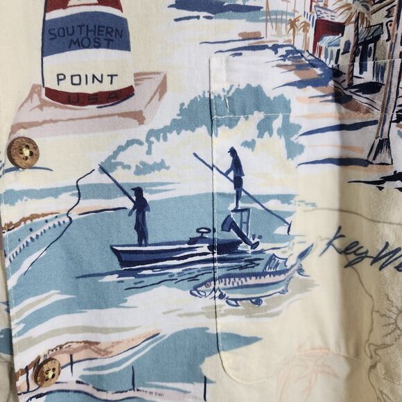 Bluewater wear short sleeve button front Hawaiian car print shirt men's size 2X - Picture 6 of 14